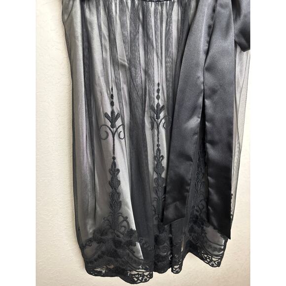 SL Fashions Black & Silver Babydoll Sheer Lace Cocktail Dress | Size 14 - Picture 5 of 13